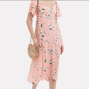 Flynn Skye Tasha Pink Floral Corset Midi Dress XS